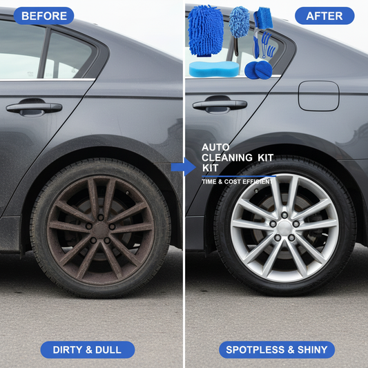 Bemece 31 PCS Car Cleaning Kit, Car Detailing Kit for Cleaning Wheels, Interior, Exterior, Leather, Dashboard, Vents (Blue)