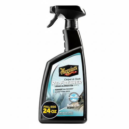 Meguiar's Carpet & Cloth Re-Fresher Odor Eliminator Spray - Interior Fabric Odor Eliminator - Permanently Eliminates Odors & Freshens Fabrics in your Car, Easy to Use Trigger Spray, 24 Oz